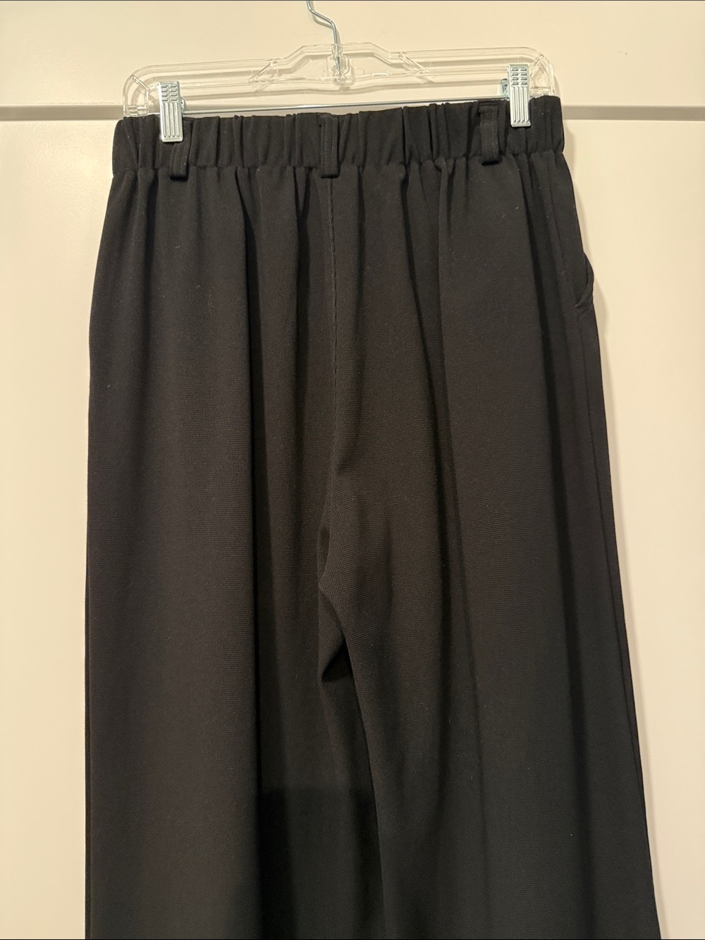 Halara black High Waisted Wide Waistband Pocket Wide Leg Waffle Work Pants M - Picture 5 of 5